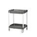 Chariot MATADOR petit modèle 608E, 2 plateaux a rebords, noir, 790x4 - 15767