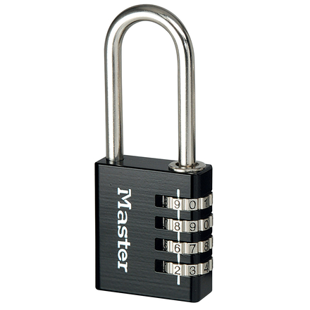 Cadenas 40m Aluminium à combinaison 4 chiffres anse longue MASTERLOCK - 7640EURDBLKLH