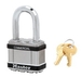 Cadenas Excell Inox 50mm à clé anse longue MASTERLOCK - M5LFSTS