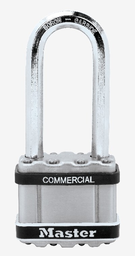 Cadenas Excell Inox 50mm à clé anse extra longue MASTERLOCK - M5LJSTS