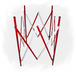 Barrière extensible carré blanche et rouge - MOTTEZ - B327CBR