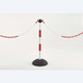Potelet avec socle en caoutchouc noir « pro » blanc et rouge - MOTTEZ - B347SBCRG