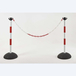 Potelet avec socle en caoutchouc noir « pro » blanc et rouge - MOTTEZ - B347SBCRG