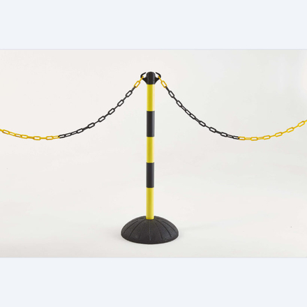 Potelet avec socle en caoutchouc noir « pro » jaune et noir - MOTTEZ - B347SJANO