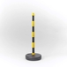 Potelet plastique sur coupelle ronde jaune et noir - MOTTEZ - B360CNOJAROND
