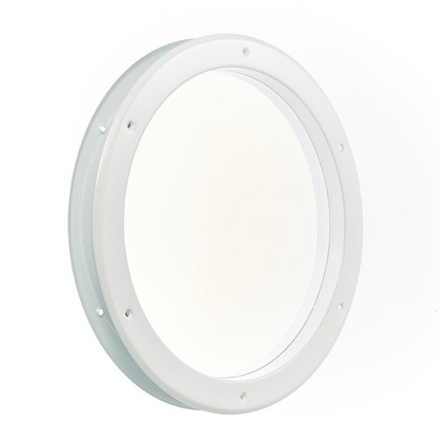 Hublot de porte rond Ø 38.5 cm métal blanc - MOTTEZ - B409S2METBC39
