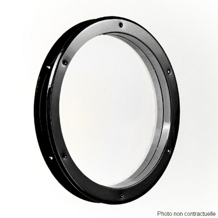 Hublot de porte rond Ø 38.5 cm métal noir - MOTTEZ - B409S2METNO39