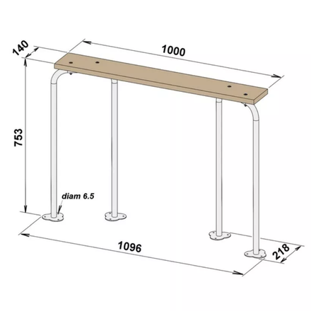 Banc sur pied à fixer au sol - MOTTEZ - B829C