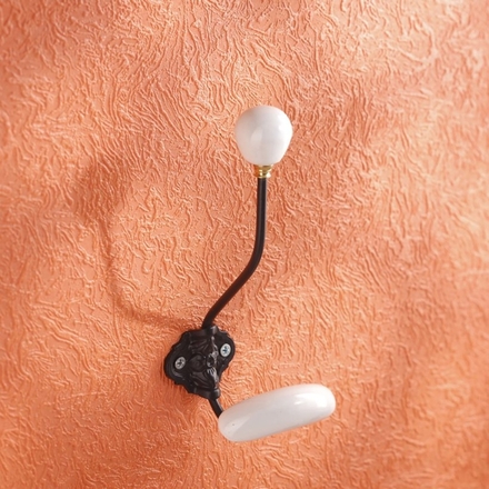 Portemanteau en acier moulé noir double patière - MOTTEZ - B842V