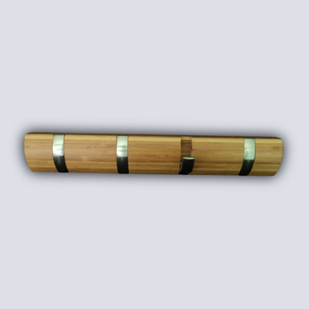  Porte-manteaux Bois type bambou arrondi 4 crochets  - MOTTEZ - B850V4