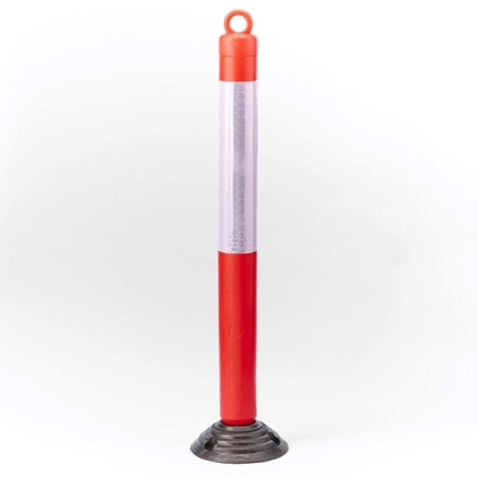 Poteau de signalisation sur base flexible avec anneau passe chaîne hauteur 120 cm - MOTTEZ - M018S120