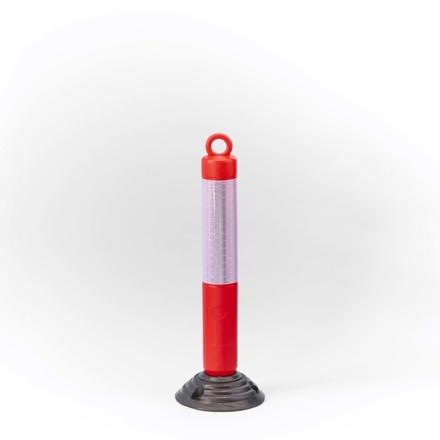 Poteau de signalisation sur base flexible avec anneau passe chaîne hauteur 80 cm - MOTTEZ - M018S80