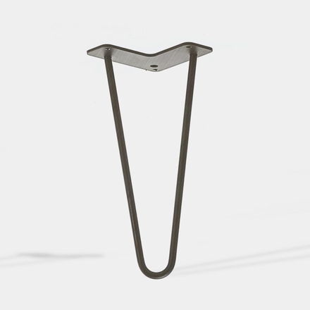 Pied de table double fil incliné HT 30 cm vernis transparent couleur métal naturel - MOTTEZ - M511VTR