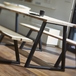 Pied de table/banc modèle trapèze H40 x L.Bas50 x L.haut20 cm noir mat - MOTTEZ - M580VNO