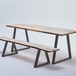 Pied de table/banc modèle trapèze H40 x L.Bas50 x L.haut20 cm vernis transparent couleur métal naturel - MOTTEZ - M580VTR