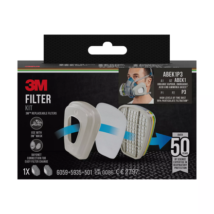 Kit Filtres Masque ABEK1-P3 6004 - 3M - 6004BN1 00