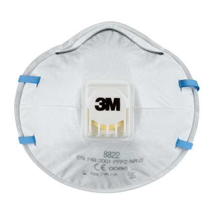 Masque jetable 8822 antipoussière FFP2 valve - Lot de 5 - 3M - 8822N05 00