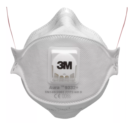  Masque FFP3 anti-poussières avec valve Cool Flow - Lot de 10 - 3M - 9332P10 00