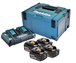 PACK ÉNERGIE MAKITA 18 V LI-ION (4 BATTERIES 18 V 4 AH + 1 CHARGEUR DOUBLE) AVEC COFFRET MAK-PAC - 197503-4