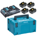 MAKITA Pack 4 batteries 18V 6Ah + chargeur DC18RD + MakPac - 1980914