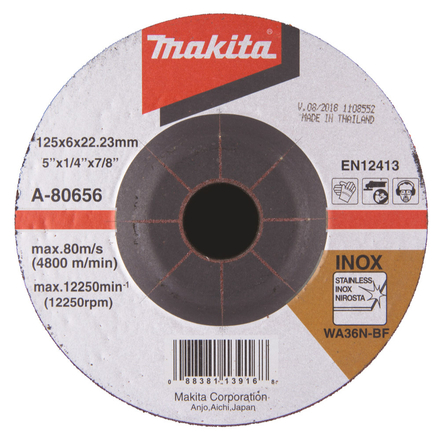 MEULE INOX 125X6 WA36N 2,5G MAKITA - A80656