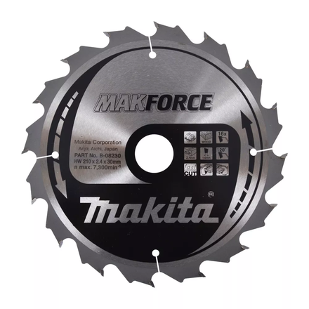 Lames carbures ''MakForce'', pour bois, pour scies circulaires 210/30/16 MAKITA - B08230