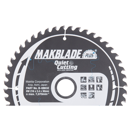 Lames carbure ''Makblade Plus'' Bois, pour scies radiales et à onglets 216/30/32 MAKITA - B08632