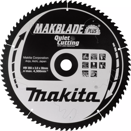 Lames carbure ''Makblade Plus'' Bois, pour scies radiales et à onglets 216/30/32 MAKITA - B08632