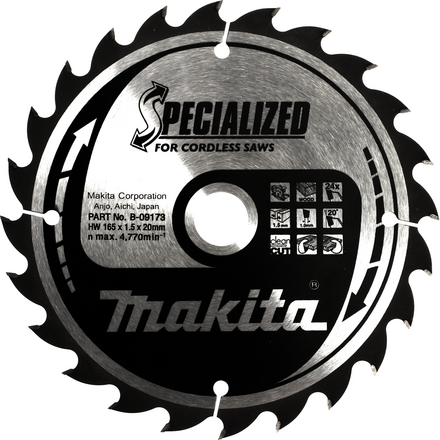LAM TCT BSS610 165/20/24 BOIS MAKITA - B09173
