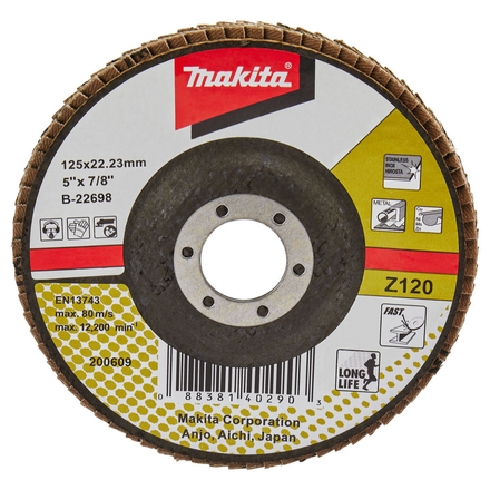 Plateaux à lamelles premium Zirconium bombé x125 Z120 MAKITA - B22698