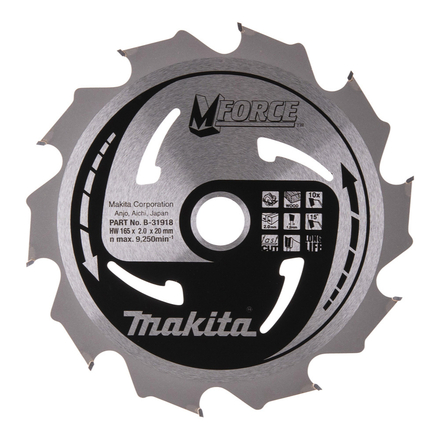 LAME CARBURE MFORCE BOIS 165X20MM 10D MAKITA - B31918