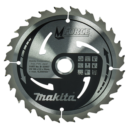 LAME CARBURE MFORCE BOIS 165X20MM 24D MAKITA - B32007