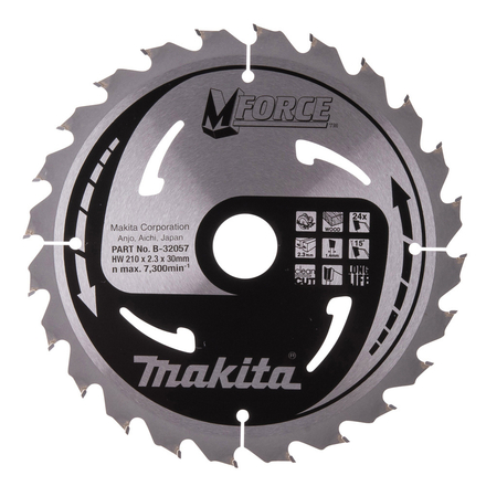 LAME CARBURE MFORCE BOIS 210X30MM 24D MAKITA - B32057