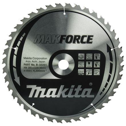 LAM TCT PO MAK 355/30/40 BOIS MAKITA - B32281