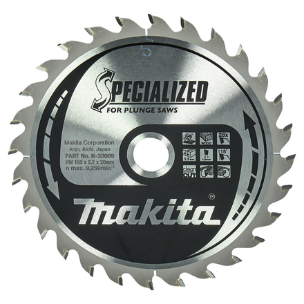 LAM TCT PL SIL 165/20/28 BOIS MAKITA - B33009