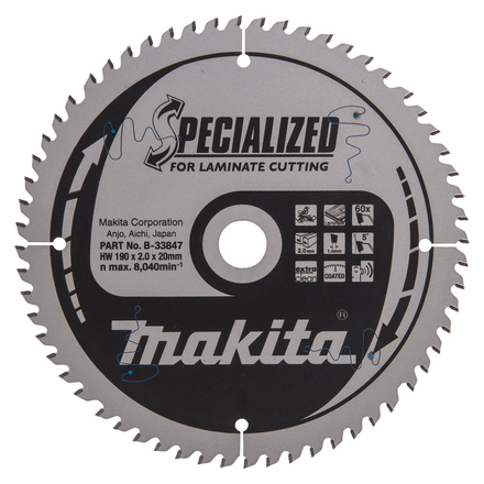 LAM TCT ST 190/20/60 SPE LAMIN MAKITA - B33847