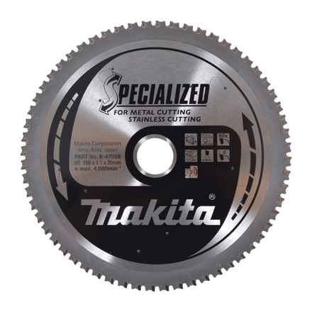 LAME CARBURE INOX/METAL SPE MET+BATT 150X20MM 60D MAKITA - B47058
