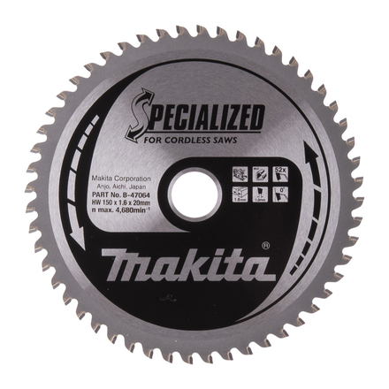 LAME CARBURE ALU 150x20x52D MAKITA - B47064