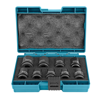 Coffret 9 douilles MAKITA pour boulonneuses à choc 1/2 - B66232