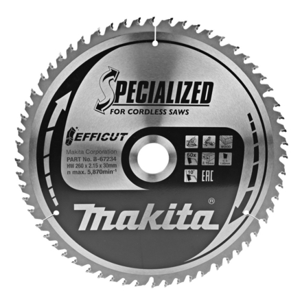 LAME CARBURE EFFICUT 260x30x60T MAKITA - B67234