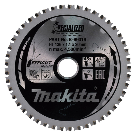 LAME CARB MET INOX EFFICUT 136X20MM 45D MAKITA - B69319