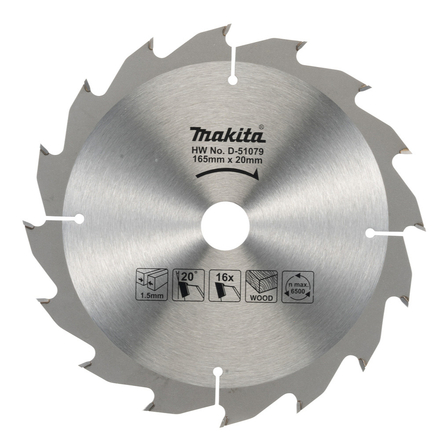 T.C.T.SAW BLADE 165X20X16T MAKITA - D51079