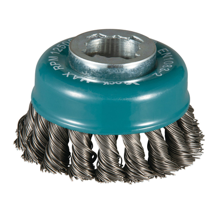 BROSSE BOISSEAU X-LOCK 80MM FILS ACIER TORSADÉS MAKITA - D73380