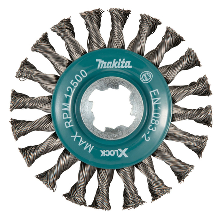 BROSSE CONIQUE X-LOCK 115MM FILS ACIER TORSADÉS F MAKITA - D73405