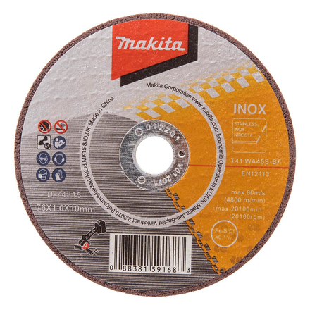 PACK 5 DISQUES À TRONÇONNER INOX 76MM MAKITA - D748155