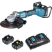 MEULEUSE MAKITA Ø 230 MM 36 = 2 X 18 V LI-ION 5 AH 4 BATTERIES + CHARGEUR DOUBLE -DGA900PT4