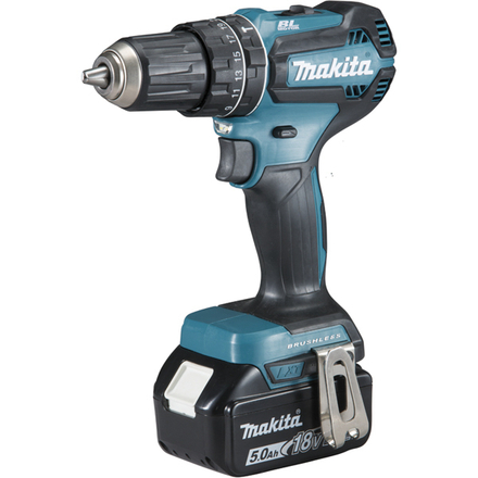 Perceuse visseuse MAKITA à percussion 18 V Li-Ion 5 Ah Ø 13 mm - DHP485RTJ