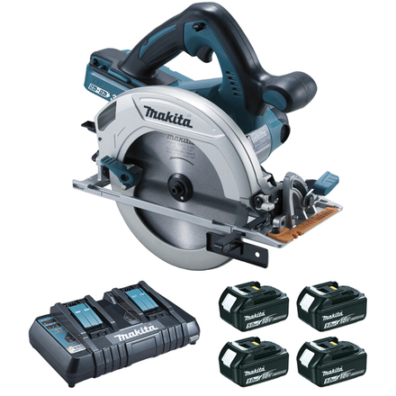 Scie circulaire 36 V => 2 x 18 V Li-Ion 5 Ah Diam. 190 mm (4 batteries) MAKITA -DHS710PT4J