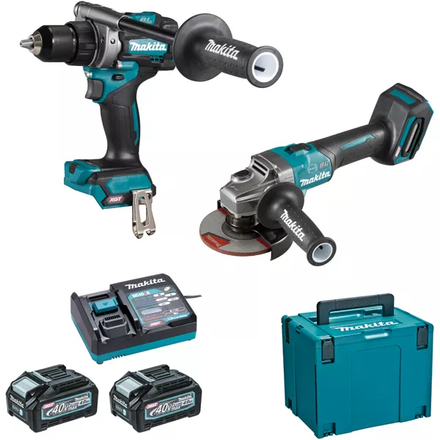 Ensemble de 2 machines MAKITA 40 V max Li-Ion 4 Ah XGT (DF001G + GA005G) - DK0124G201