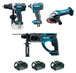 ENSEMBLE DE 4 MACHINES MAKITA 18 V LI-ION 4 AH (DDF458 + DTD152 + DHR202 + DGA452) - DLX4054MX1